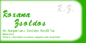 roxana zsoldos business card